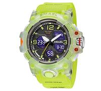 Yxian Mens Womens Watch Multifunctional Digital Watch Waterproof Electronic Watch Alarm Dual Time 12/24 Hours Fashion Leisure Student Sport Watch (Fluorescent Green)