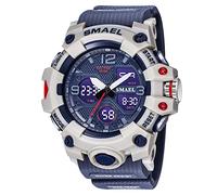 Yxian Mens Womens Watch Multifunctional Digital Watch Waterproof Electronic Watch Alarm Dual Time 12/24 Hours Fashion Leisure Student Sport Watch (Dark Blue)