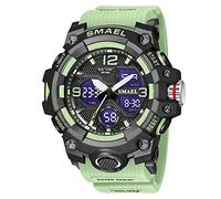Yxian Mens Womens Watch Multifunctional Digital Watch Waterproof Electronic Watch Alarm Dual Time 12/24 Hours Fashion Leisure Student Sport Watch (Grass Green)