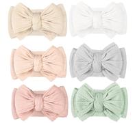 Yxiang 6 x Super Stretchy Soft Baby Headband, Cute Big Bows Head Wrap Nylon Headband for Baby Girls Newborn Toddler