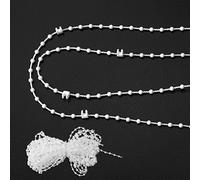 YXIING Vertical Blinds Repair Parts, 20 Meter Vertical Blind Chain Weights and Chains Parts for 3.5 Inch/ 89mm Blind Bottom Chain Slats, White