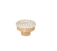 YXINAER 1-48pcs Round Wooden Cabinet Drawer Knobs DIY Wardrobe Door Pulls Wood Cupboard Handles with Screws Wooden Drawer Knobs(White(40x30mm),24pcs)