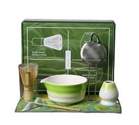 YXINAER 4/7pcs Matcha Making Set Brush Exquisite Bowl Box with Whisk Matcha Set(7pcs Green White)