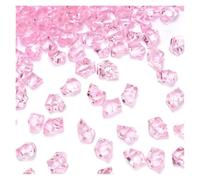 YXINAER Aquarium Gravel 100pcs 11x14mm Crystals Plastic Gems Home Vase Decoration Multi Colorful Diamond Ice Rocks Stones DIY Jewelry Toys Party Crafts(Pink)