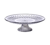 YXINAER Decorative Fruit Bowl 15/20/25/30cm Clear Serving Plates Fruit Dessert Salad Tray Cupcake Display Stand Round Dinner Plate Kitchen Supplies(Gray with Stand,20cm)