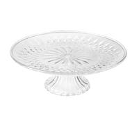 YXINAER Decorative Fruit Bowl 15/20/25/30cm Clear Serving Plates Fruit Dessert Salad Tray Cupcake Display Stand Round Dinner Plate Kitchen Supplies(Crystal with Stand,30cm)