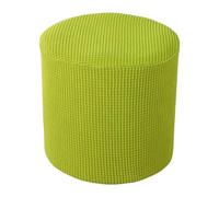YXINAER Foot Stool Cover Stool Cover Solid Color Elastic Binding Design Polyester Stretch Round Footstool Protector for Daily Use(Light green)