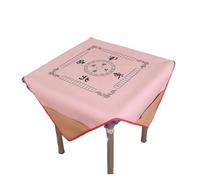 YXINAER Mahjong Table Mat Mahjong Soft Padded Household Silence Mat Table Cloth, Board Game Mah-Jong PU Leather Reduce The Noise(Pink)