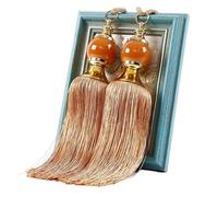 YXINAER Rope Curtain Tie Backs 1 Pair Curtain Tie Backs with Tassel Traditional Tieback Curtain Decorative Accessories(Orange)