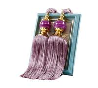YXINAER Rope Curtain Tie Backs 1 Pair Curtain Tie Backs with Tassel Traditional Tieback Curtain Decorative Accessories(Purple)