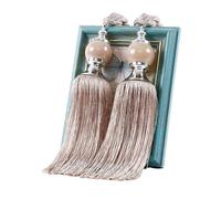 YXINAER Rope Curtain Tie Backs 1 Pair Curtain Tie Backs with Tassel Traditional Tieback Curtain Decorative Accessories(Light coffee)
