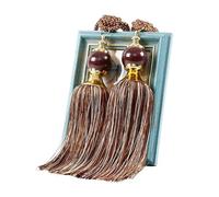 YXINAER Rope Curtain Tie Backs 1 Pair Curtain Tie Backs with Tassel Traditional Tieback Curtain Decorative Accessories(Deep coffee)