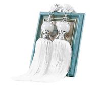 YXINAER Rope Curtain Tie Backs 1 Pair Curtain Tie Backs with Tassel Traditional Tieback Curtain Decorative Accessories(White)