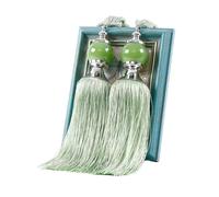 YXINAER Rope Curtain Tie Backs 1 Pair Curtain Tie Backs with Tassel Traditional Tieback Curtain Decorative Accessories(Light green)