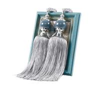 YXINAER Rope Curtain Tie Backs 1 Pair Curtain Tie Backs with Tassel Traditional Tieback Curtain Decorative Accessories(Grey)