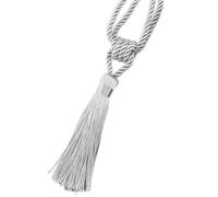 YXINAER Rope Curtain Tie Backs 1PC Curain Tiebacks with Tassel Curtain Clips Rope Tie Backs Holdbacks Home Accessories Decorative(Silver)