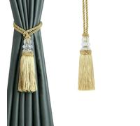 YXINAER Rope Curtain Tie Backs 1PC Curtain Tassel Tieback Curtain Holder Tiebacks with Plastic Ball Accessory Curtain Tiebacks Rope Decorative(Gold)