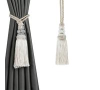YXINAER Rope Curtain Tie Backs 1PC Curtain Tassel Tieback Curtain Holder Tiebacks with Plastic Ball Accessory Curtain Tiebacks Rope Decorative(Beige)