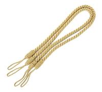 YXINAER Rope Curtain Tie Backs 2Pcs Curtain Rope Buckle Large Rope Cotton Drape Tie Backs Holdbacks Tieback Twisted Rope(Gold)