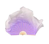 YXINAER Silk Belly Dance Fan Big Size Dance Fan 86cm Gradient Bamboo Folding Veil Hand Paint Bellydance Dancer Show Props(Color 19,1pcs Right 1pcs Left)