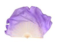 YXINAER Silk Belly Dance Fan Hand Folding Fan Double-Side Women Veil Half Circle Belly Dance Short Performance Show Props Big Size(31cm 40cm,1PC Left hand)
