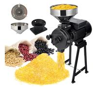 YXINHONGYUE 1500W High Speed Grain Grinder with Overheat Protection Food Grade Stainless Steel Electric Flour Grinding Machine Adjustable Thickness for Wheat Corn Soybeans,110V