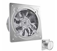 YXINHONGYUE 220V Waterproof Wall Mounted Bathroom Exhaust Fan 7 Inch 50W Stainless Steel Low Decibel Basement Smoke Exhaust Fan for Air Circulation, Moisture, Fume Removal,110V,8 inch