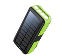 YXINHONGYUE 30000Mah Waterproof Solar Power Bank with USB Charging Port Hand Crank LED Flashlight SOS Emergency Light Easy To Carry Suitable for Campers And Hikers