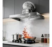 YXINHONGYUE 6 Inch 7 Inch 8 Inch Home Kitchen Extractor Hood Dual-Speed Control 80W Stainless Steel Wall Mounted Restaurant Ventilation Smoke Fan Easy To Clean And Operation 220V,8inch