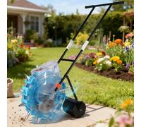 YXINHONGYUE Household Garden Seeder Equipped with Transparent Seed Storage Box Heavy Duty Portable Roller Corn Seeding Tool Can Save Seeds(12 Nozzles)