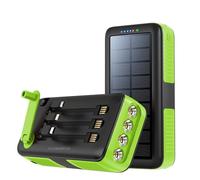 YXINHONGYUE Solar Hand Crank Power Bank 30000Mah Dustproof Waterproof Portable Power Station with 3 Charging Modes for Emergency, Outage, Camping, Off-Grid