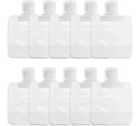 Yxinjy 10 Pcs Clear Portable Fluid Packing Bags,New Travel Size Refillable Empty Squeeze Pouch, Premium Travel Pouches for Toiletry, Lotion Shampoo Shower Gel Squeezable Bags (30ml)