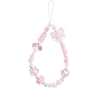 Yxinjy Mobile Phone Chain Strap Cute Bow Heart Head Star Flower Heart Beaded Phone Case Charm Beaded Mobile Lanyard Wrist Strap Pink Anti-Lost String Bracelet Keychain Charm for Women Girls
