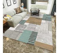 YXISHOME Rugs Contemporary Large Area Bedroom Living Room Rug Duck egg blue brown gray Geometric short line Modern Designer Rug 1.4x2M