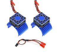 YXIUEYINGE 2PCS RC 1/10 Electric 36mm Cover Heat Sink Cooling Fan For 380 540 550 3650 3660 3674 Motor(Blau)