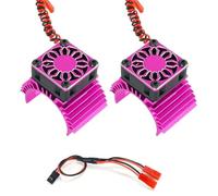 YXIUEYINGE 2PCS RC 1/10 Electric 36mm Cover Heat Sink Cooling Fan For 380 540 550 3650 3660 3674 Motor(Pink)
