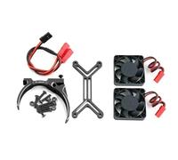 YXIUEYINGE 4985 1717 Motor Heat Sink Dual Cooling Fan Heatsink 47-49mm For 1/5 X-MAXX XRT For Arr-ma For Kraton For Outcast RC Car Upgrade Parts(Schwarz)