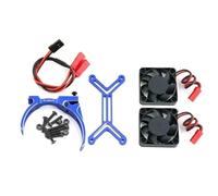 YXIUEYINGE 4985 1717 Motor Heat Sink Dual Cooling Fan Heatsink 47-49mm For 1/5 X-MAXX XRT For Arr-ma For Kraton For Outcast RC Car Upgrade Parts(Blau)