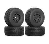 YXIUEYINGE 4pcs 65mm Rubber Tire Tyre 12mm Hex ARA550116 for Arr-ma 1/14 for MOJAVE GROM RC Car Upgrade Parts Accessories(Schwarz)