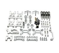 YXIUEYINGE Metal Upgrade, Swing Arm, Pull Rod, Steering Cup, Shock Absorber, 13 Piece Kit, For WLtoys 1/10 104072 RC Car Parts(Silver)