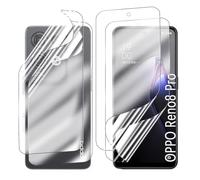 Yxiummo Hydrogel Film for Oppo Reno8 Pro ,2 Pcs Screen Protector Soft with 2 Pcs Back Film Transparent HD Clear,Anti-Bubble,Self-Healing Easy Installation[Not Glass]