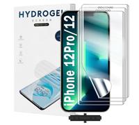 Yxiuumo 3 Pack Hydrogel Film for iPhone 12 Pro,Transparent Hydrogel Protective Film Screen Protector Soft,HD Clear,Anti-Bubble,Self-Healing Easy Installation[Not Glass]