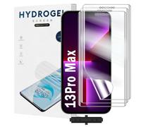 Yxiuumo 3 Pack Hydrogel Film for iPhone 13 Pro Max,Transparent Hydrogel Protective Film Screen Protector Soft,HD Clear,Anti-Bubble,Self-Healing Easy Installation[Not Glass]