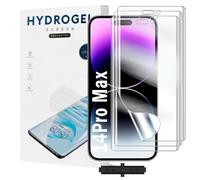 Yxiuumo 3 Pack Hydrogel Film for iPhone 14 Pro Max,Transparent Hydrogel Protective Film Screen Protector Soft,HD Clear,Anti-Bubble,Self-Healing Easy Installation[Not Glass]