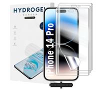 Yxiuumo 3 Pack Hydrogel Film for iPhone 14 Pro,Transparent Hydrogel Protective Film Screen Protector Soft,HD Clear,Anti-Bubble,Self-Healing Easy Installation[Not Glass]
