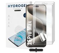 Yxiuumo 3 Pack Hydrogel Film for iPhone 15 Pro Max,Transparent Hydrogel Protective Film Screen Protector Soft,HD Clear,Anti-Bubble,Self-Healing Easy Installation[Not Glass]