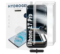 Yxiuumo 3 Pack Hydrogel Film for iPhone 17 Pro,Transparent Hydrogel Protective Film Screen Protector Soft,HD Clear,Anti-Bubble,Self-Healing Easy Installation[Not Glass]