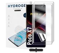 Yxiuumo 3 Pack Hydrogel Film for XIAOMI Poco X7/X7 Pro,Transparent Hydrogel Protective Film Screen Protector Soft,HD Clear,Anti-Bubble,Self-Healing Easy Installation[Not Glass]
