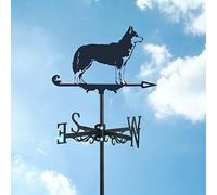 YXKJHH Animal Dog Puppy Sculpture Model Weather Vane Roof Mount Wind Direction Indicator Tool Weathervane Outdoor Ornament Farm Scene Garden,Siberian Husky