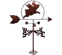 YXKJHH Weather Vane Animal Metal Weather Vane Vintage Black Weathervane Durable Wind Direction Indicator for Outdoor Garden Roof Paddock Decoration Outdoor garden courtyard weather vane (